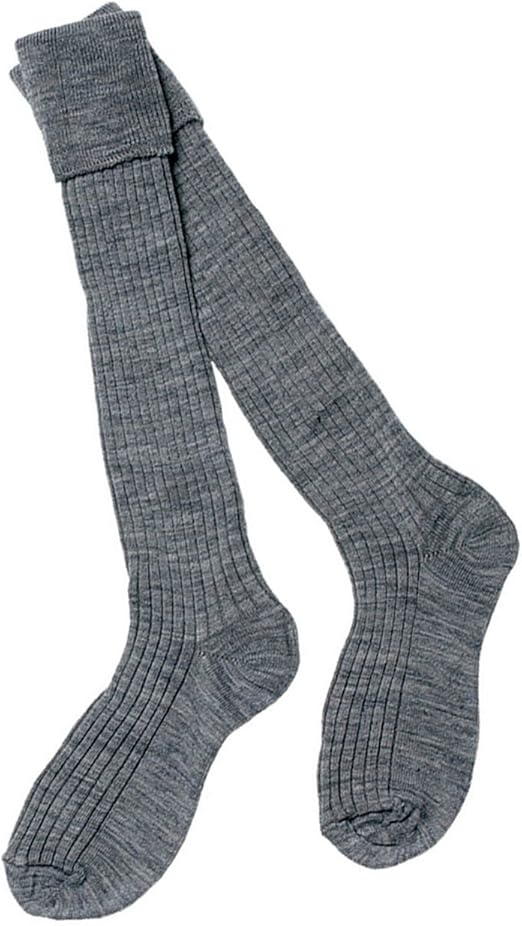 School Uniform Boys Grey 3/4 Turnover Top Ribbed Socks (3 Pairs per