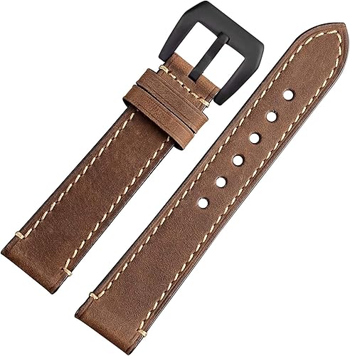 Miniatura 8 de WOCCI Correas de reloj, 0.709 in 0.787 in 0.866 in 0.945 in estilo silla de montar Crazy Horse Correa de reloj de cuero
