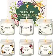 Scented Candles for Women, Floral Soy Candles for Home Scented, 6 Pack Relaxing Candles for Women Stress Relief, Aromatherapy Candles Gifts for Woman Birthday Anniversary Bath Yoga