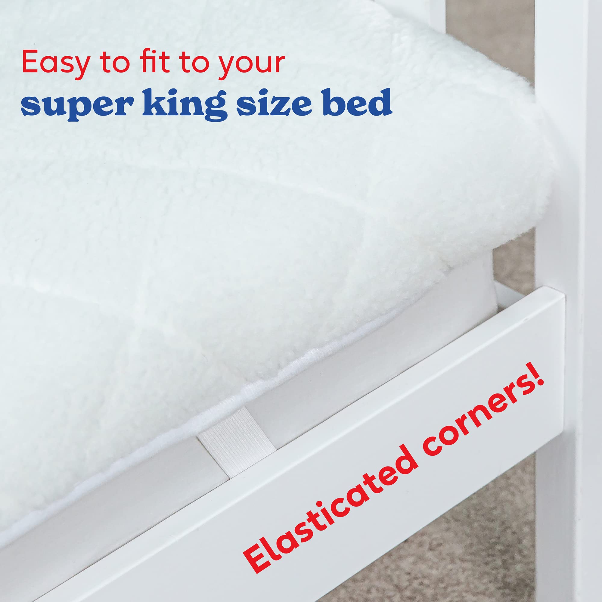 Russell Hobbs Electric Blanket, Sherpa Fleece Heated Super King Fitted  Underblanket, 3 Heat Settings u0026 Timer, Low Energy u0026 Energy Efficient,  Machine Washable, 2x Remote, 180 X 200 cm, 120W, RHEKB8003 :