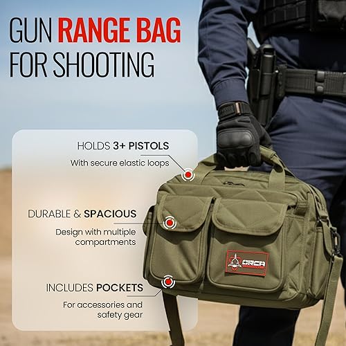 Vista 16 de Orca Tactical Bolsa para pistola – Bolsa compacta para pistolas y munición – Bolsa de pistola de pie – Bolsa para pistola con cremalleras YKK