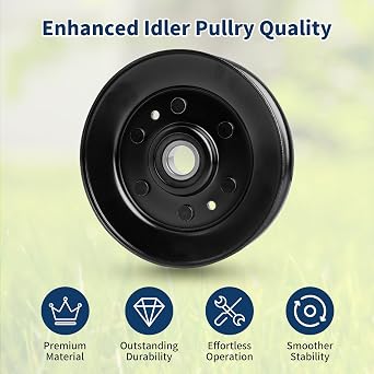 Keycci 539102652 Flat Idler Pulley Compatible with Hus qvarna, Yazoo Kees, ZTR Commercial Riders, ZTH5223, ZTH6125, Replaces 539102652, 102652