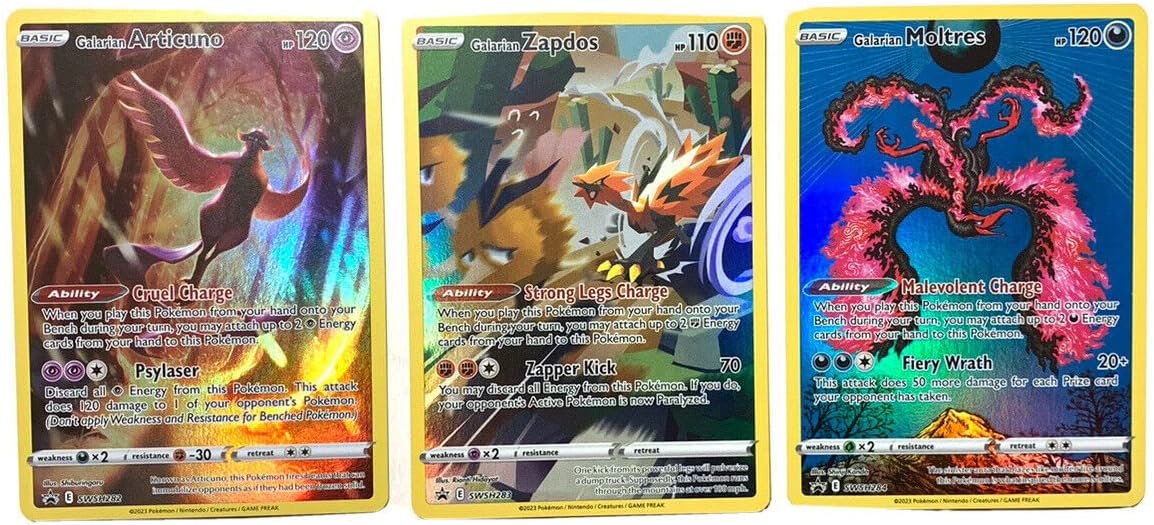 Galarian Articuno Zaptos Moltres - Pokémon Crown Zenith - Promo Card Lot - SWSH282 SWSH283 SWSH284