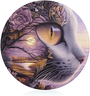 Cats And Forests Tempered Glass Cutting Boards for Kitchen | Round Cutting Board for Kitchen Counter Protector, Clear Countertop Tray, Scratch Resistant, Heat Resistant
