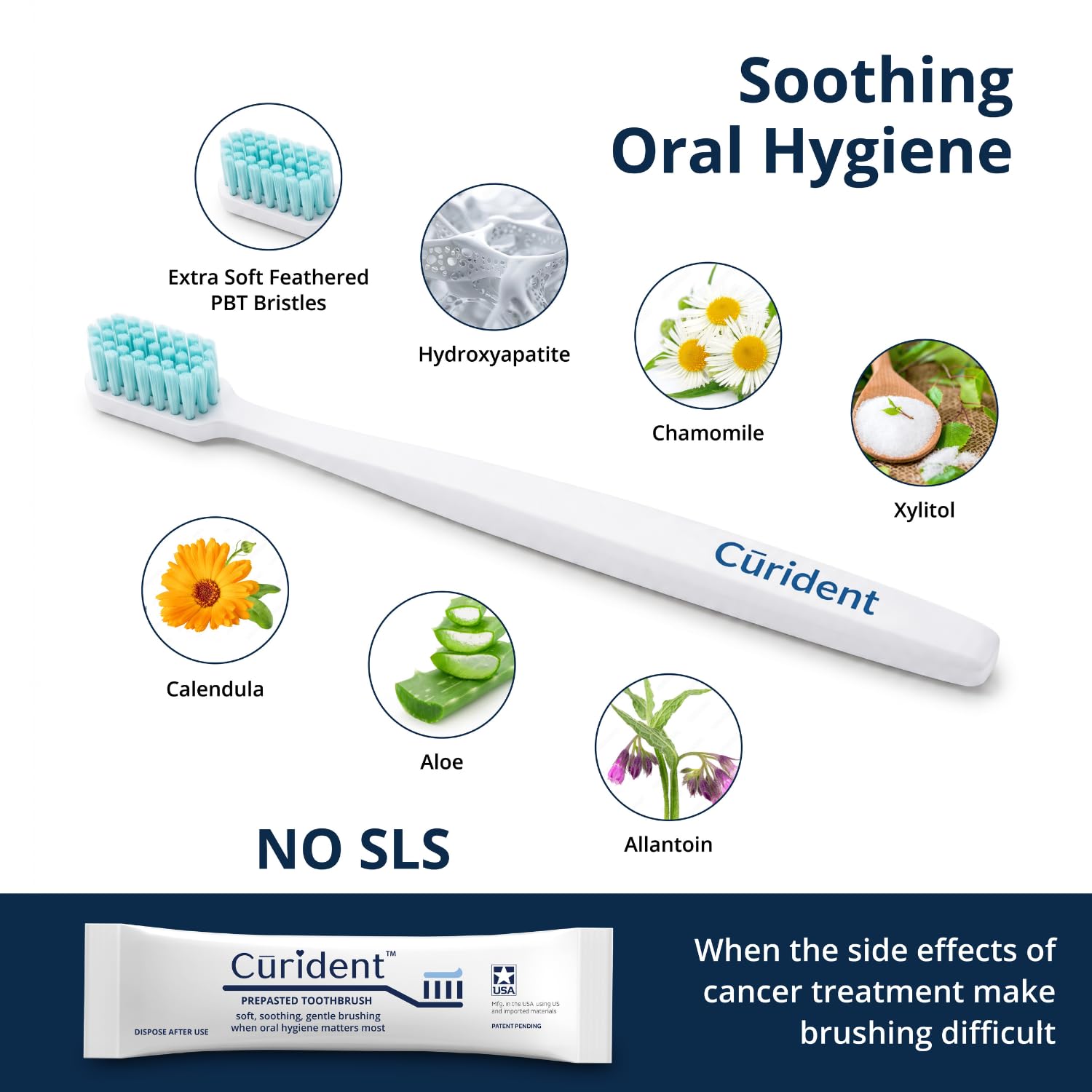 Spazzolino da denti extra morbido, monouso, senza SLS, formula naturalmente lenitiva con idrossiapatite rimineralizzante fornisce un'igiene orale delicata alle bocche secche e sensibili derivanti dal