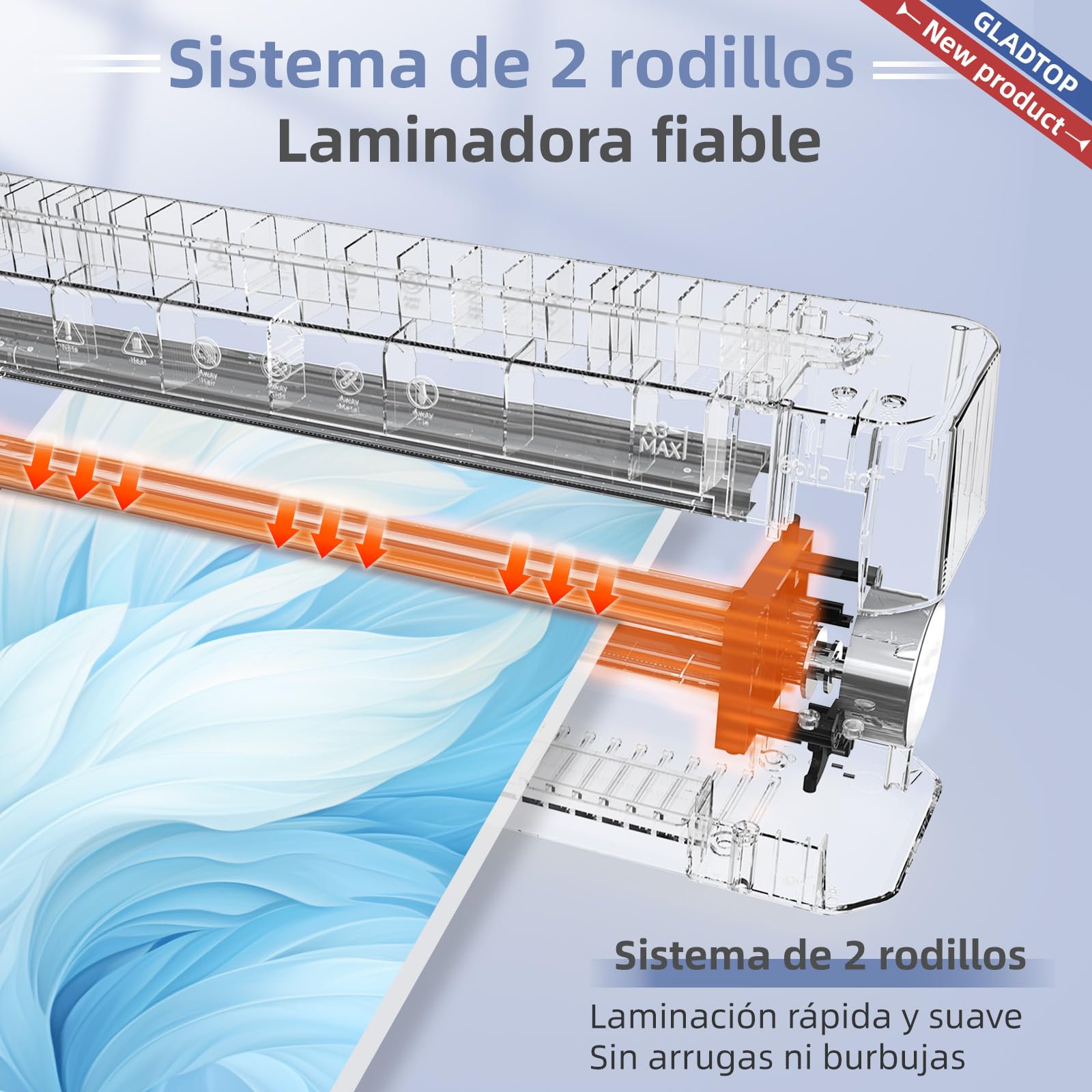 Plastificadora, Plastificadora A3, Laminadora 5 en 1 con 50 hojas de Plastificación A3/A4/A5/A6 con Dispositivo de Corte y Redondeadora de Esquina.