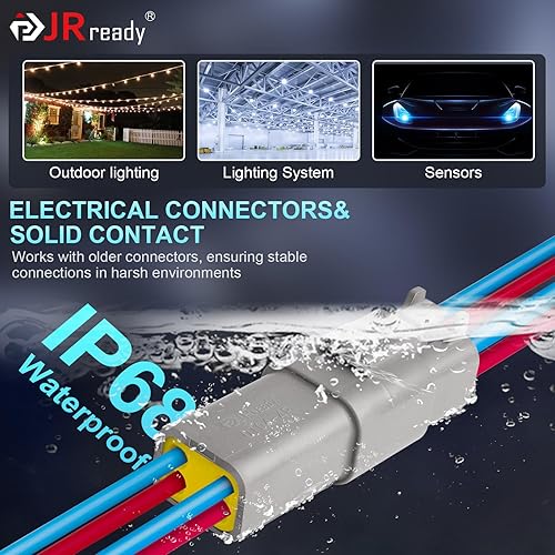 Miniatura 5 de JRready DW5007-03 Kit de conectores Deutsch,Conector DT 2 pines,3 4 6 8 12 pines gris IP68 conectores de cable eléctrico impermeables