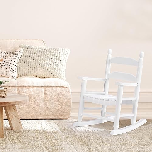 Miniatura 2 de Balancín de madera para niños, perfecto para interiores o exteriores, para todo tipo de clima, para jardín, césped, balcón, patio trasero y patio,