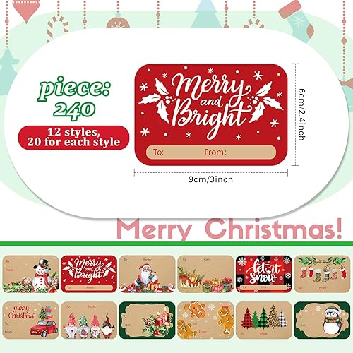 Vista 2 de Containlol 240 etiquetas autoadhesivas para nombre, etiquetas adhesivas de Halloween para regalos de fiesta de Halloween, envoltura de regalos