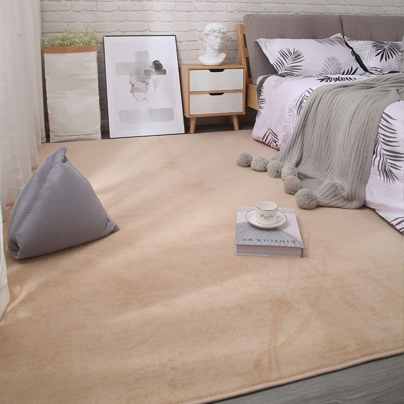 BAILR Alfombras Lavables Dormitorio 160x200cm, Alfombra Salon Grande, Alfombras De Habitacion Pelo Corto, Mullida Antideslizante Moderna Facil De Limpiar Suave Shaggy