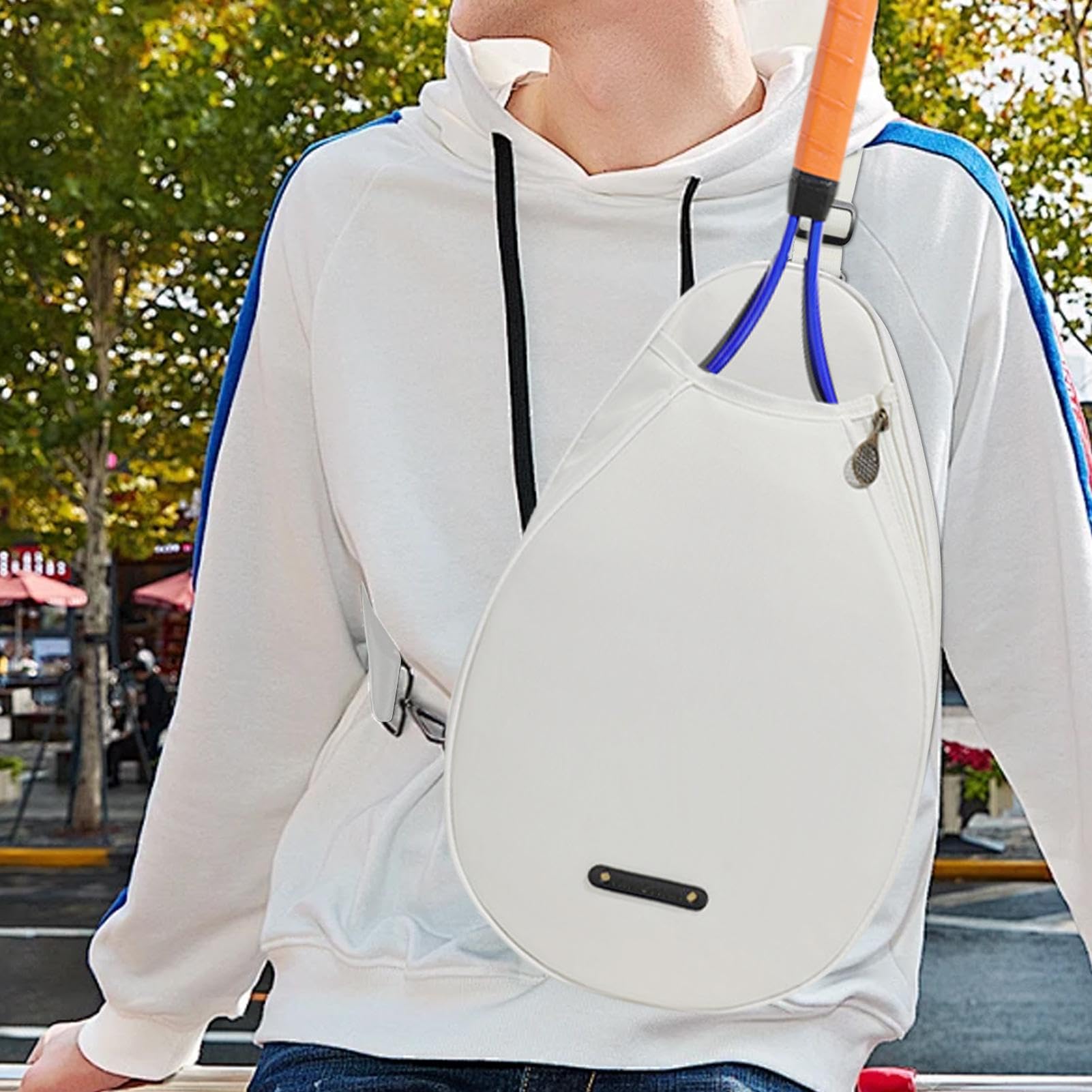 Borsa da tennis – Comoda borsa per palline da tennis alla moda, borsa impermeabile con cerniera liscia, zaino da tennis per racchette da tennis e badminton