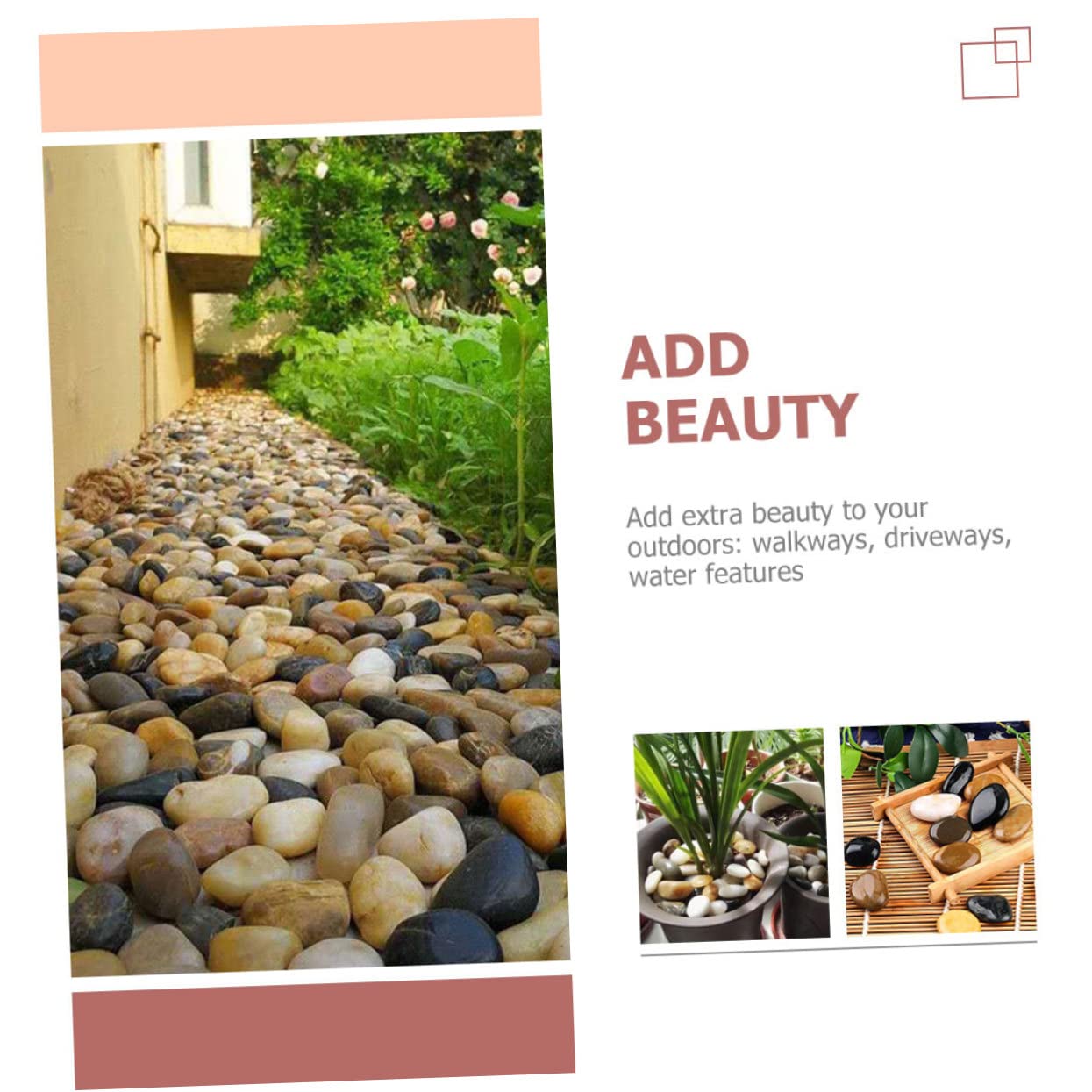 Natural Stones for Landscaping of Decorative Pebbles for Aquarium and for Moisture Retention and Outdoor Decor Smooth Gravel for Garden Pathways and Water Features