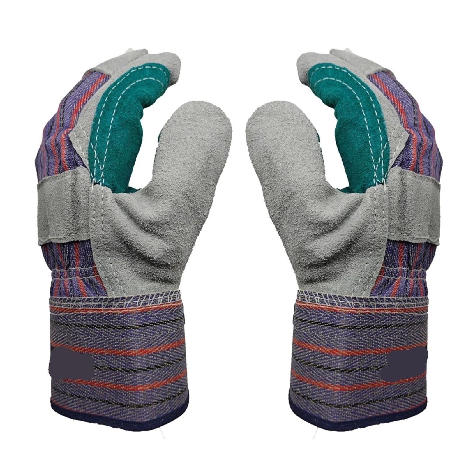 Guantes Soldador Guantes de soldadura cuero vaca, guantes mano soldador resistentes al calor, barbacoa reforzados con palma(Grey 5 pairs)