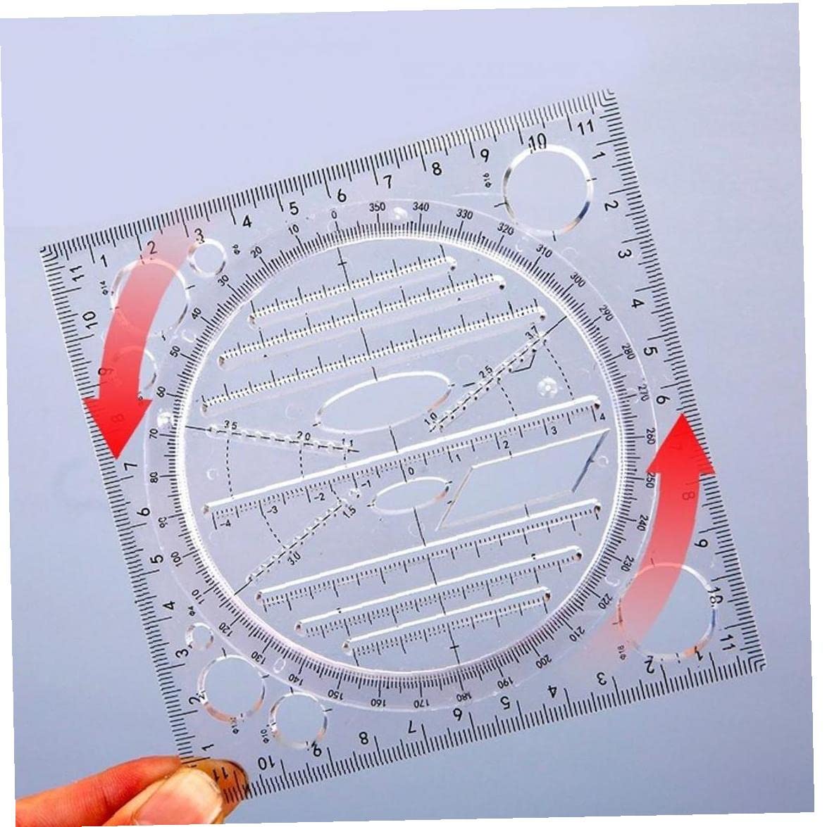 Multifunction Rotatable Fast Drawing Template Ruler Math Stereo Geometric  Ellipse Circle For Art Design Drafting Measuring Tool