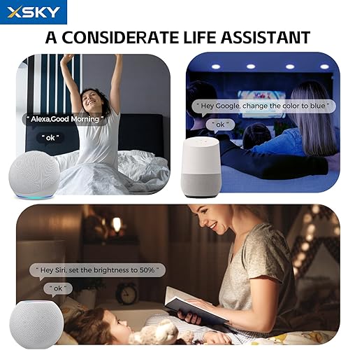 Miniatura 4 de Xsky - Iluminación empotrable inteligente de 6 pulgadas, luz de materia, Zigbee 3.0 RGBCW cambio de color, 13 W 1100 LM, centro Zigbee to Matter