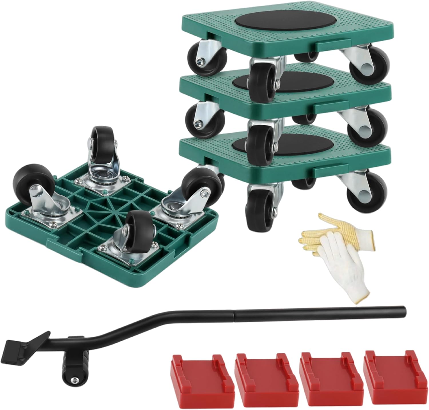 New Upgrade Furniture Sliders, Furniture Movers with Wheels, Furniture Lift Mover Tool Set with 360° Rotatable Wheels, Furniture Dolly for Moving Heavy Duty Sofa, Bed, Load Capacity Up to 750lb