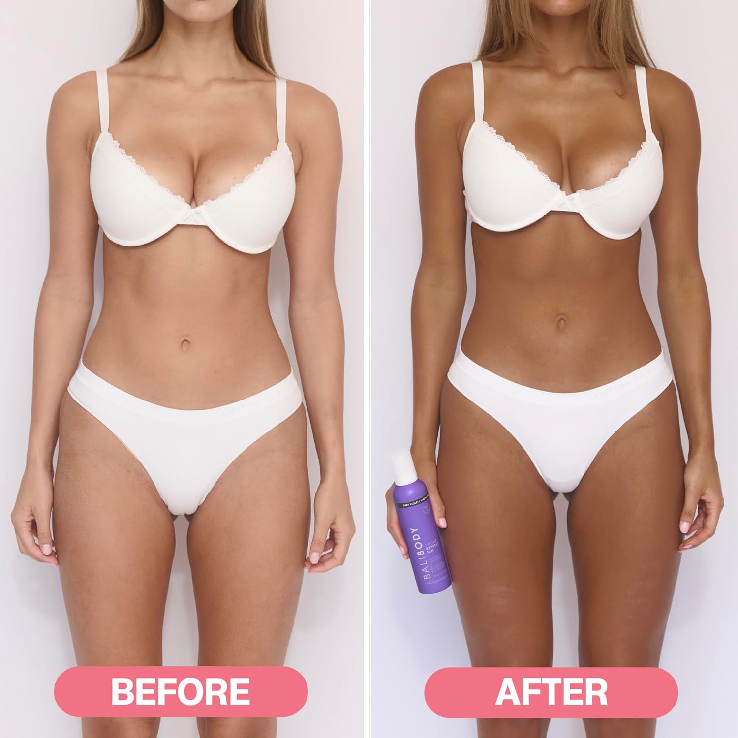 BALI BODY Deep Violet 1 Hour Express Self Tanner – Fast-Acting, Weightless Self Tanner for Natural Bronze – No-Transfer, Hydrating Quick Tan Mousse for Smooth, Radiant Skin