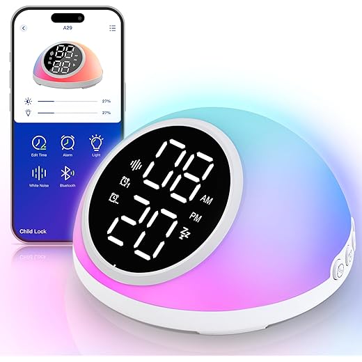 Dual Alarm Clock with White Noise Machine