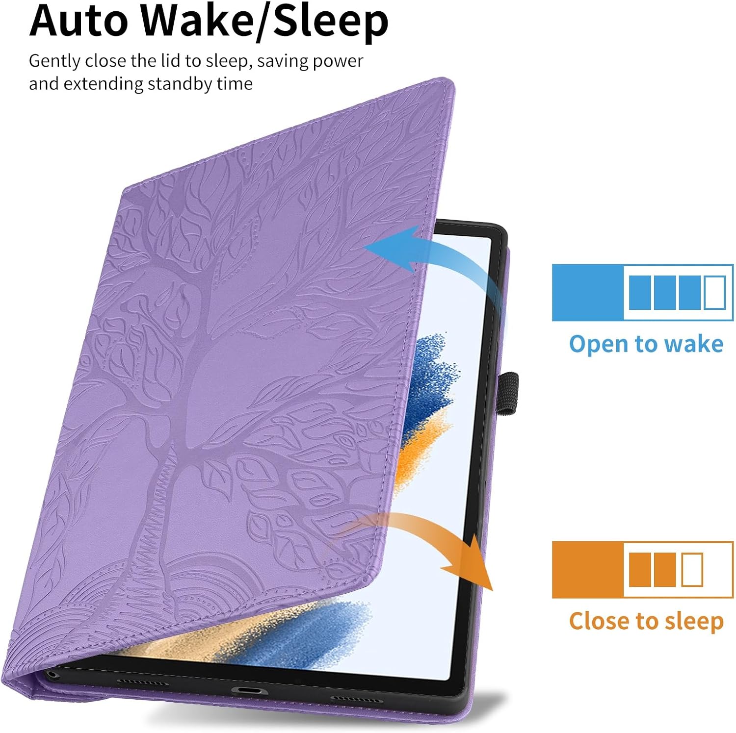 Tablet PC Bags Cases Sleeves Compatible with iPad Pro 11(2021、2020、2018)/iPad Air 4 10.9 Tablet Case 360 Degree Rotating Stand Foldable Tablet Case Tree of Life Embossed Shell(Purple)