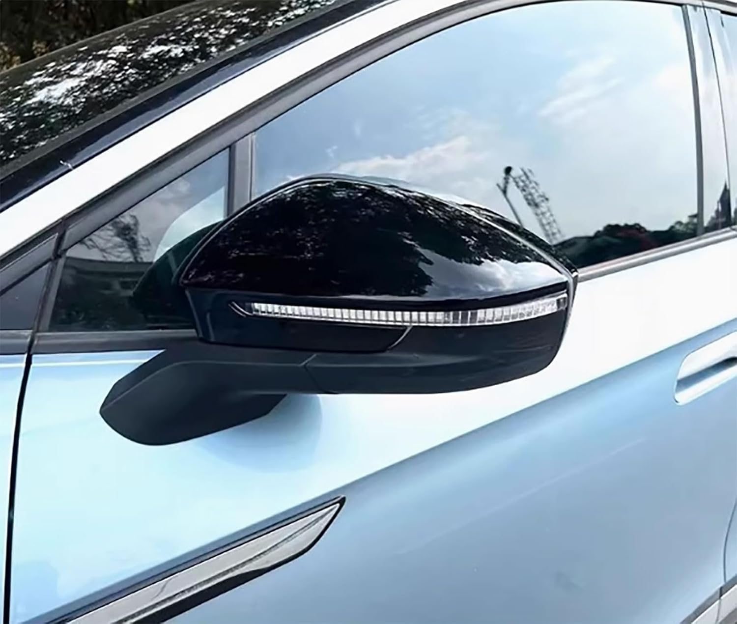 Side View Mirror Cover Compatible With Volkswagen VW ID.4 2025 2024 2023 2022 2021 Rearview Mirrors Trim Exterior Car Accessories ABS 2PCS(Glossy Black Style)