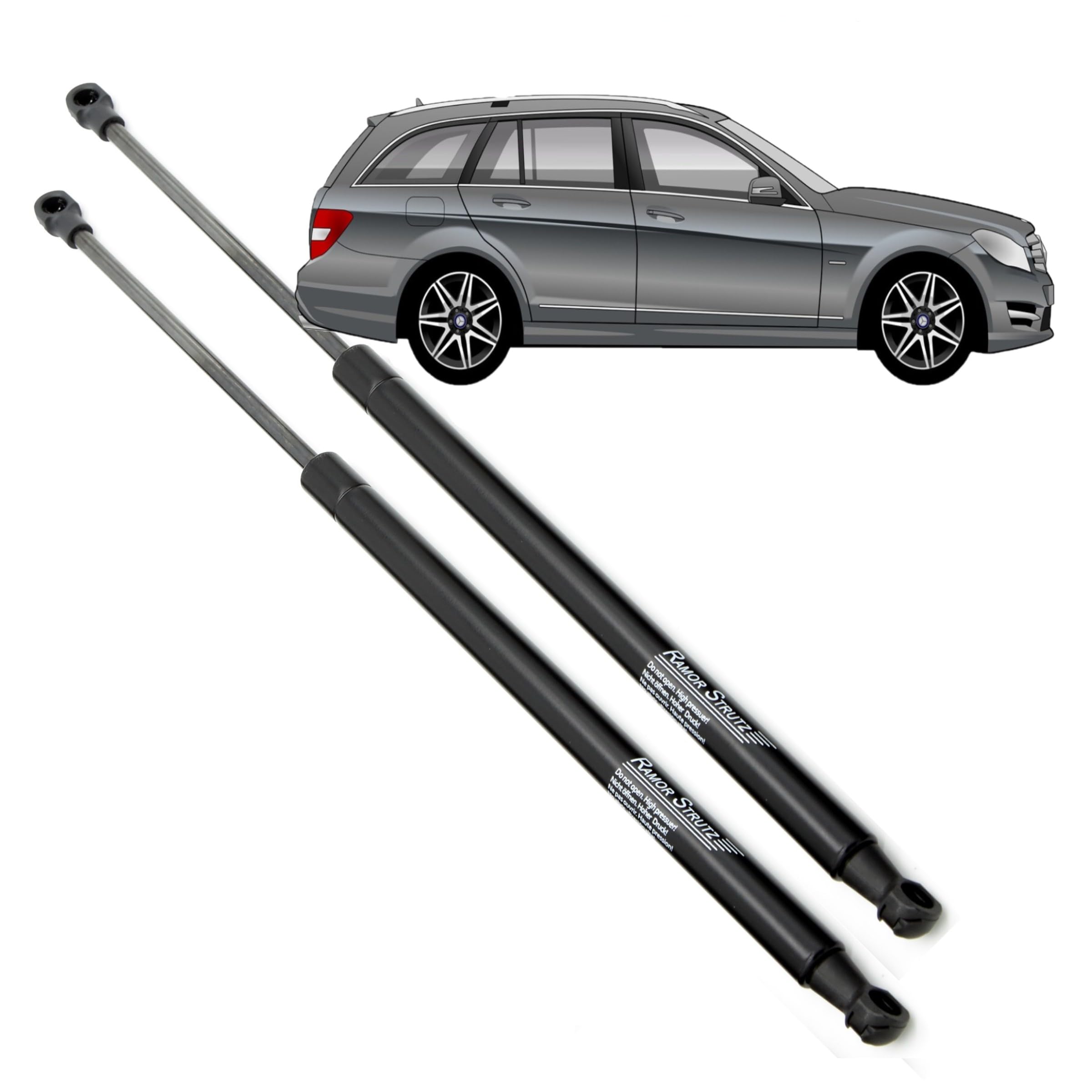 2x Molle a Gas Compatibile con Mercedes C Class T-Model S204 2007-2014. Ammortizzatore Pistoncini Cofano Posteriore Sostituzione per 2129801064 e altri.