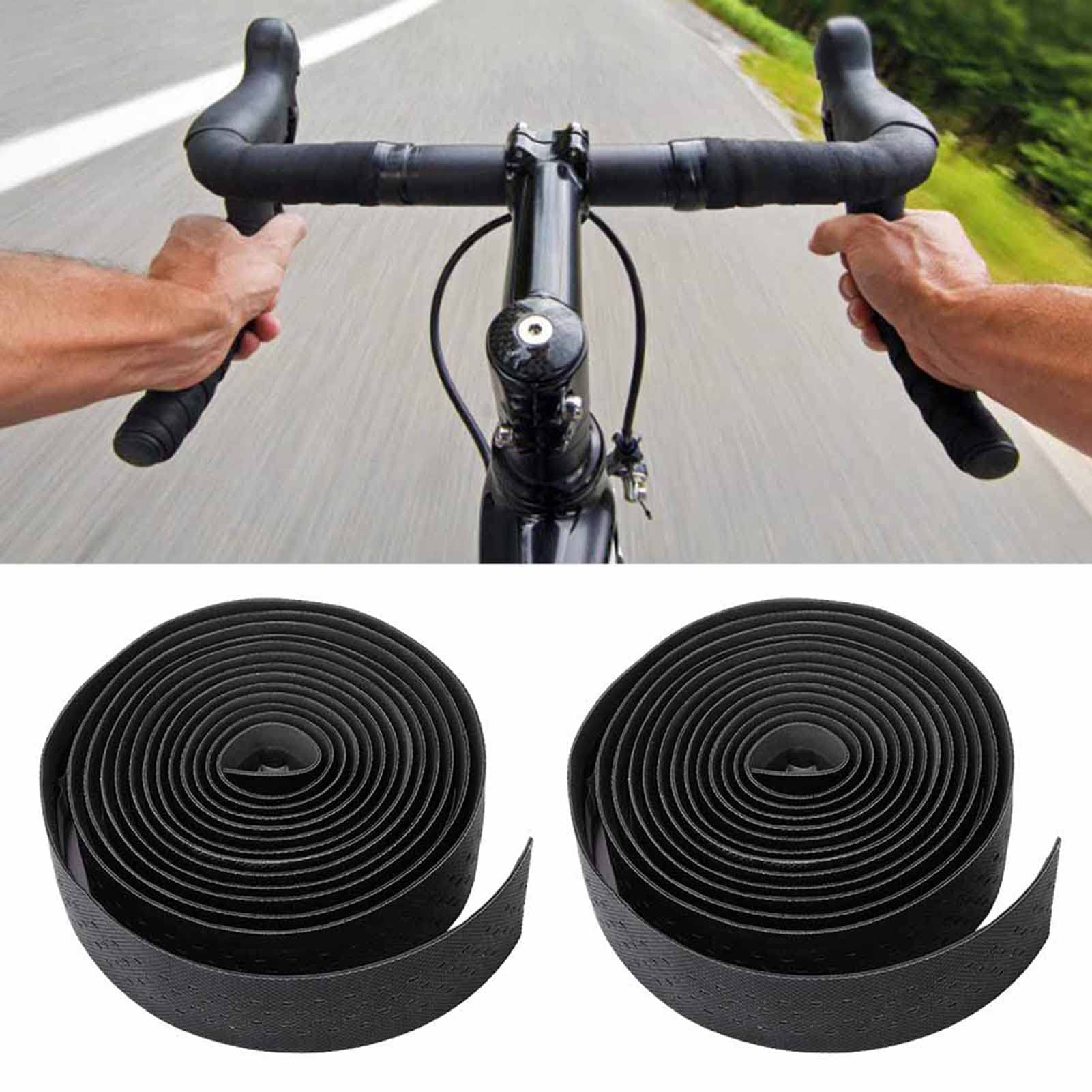 2 szt. Taśmy na kierownicę Roweru, Miękka, Oddychająca Antypoślizgowa PU Rączka Rowerowa Owijka na kierownicę do Roweru Szosowego i Górskiego