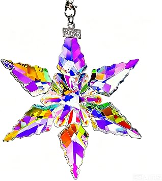 2026 Annual Christmas Ornaments, Crystal Star Ornaments for Christmas Tree