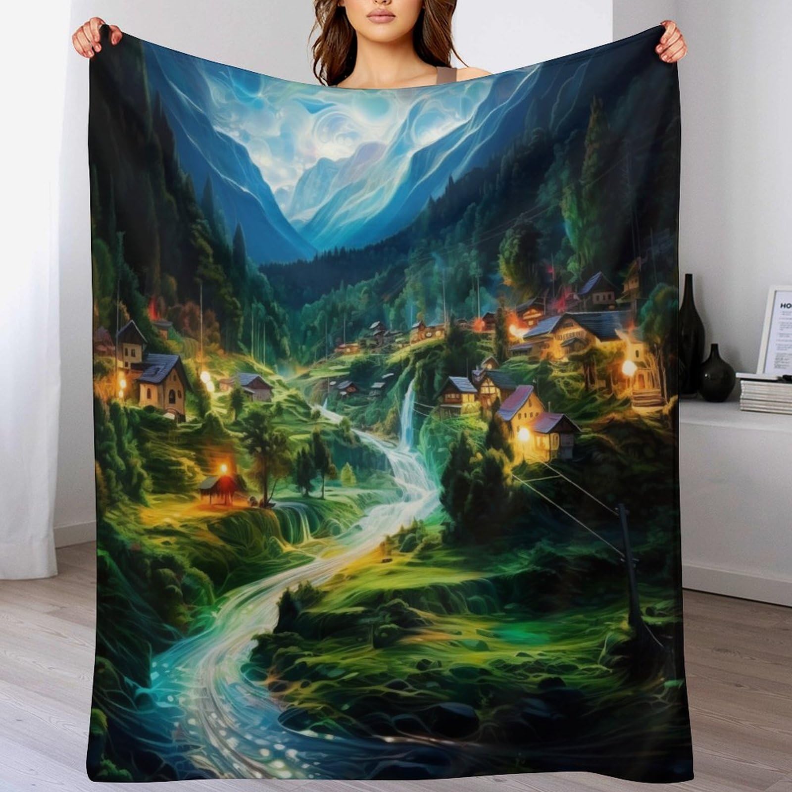 Couverture plaid microfibre douillette 180x200 cm jeté de canapé pelucheux