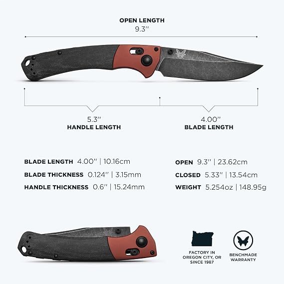 Benchmade Crooked River EDC Knife, MagnaCut Steel Blade (15080BK-04)