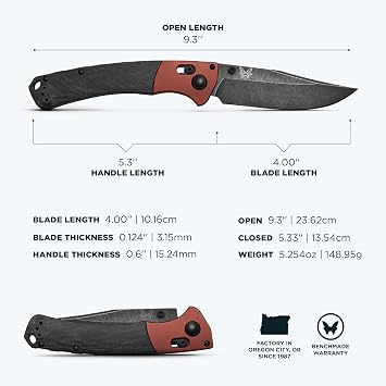 Benchmade Crooked River EDC Knife, MagnaCut Steel Blade (15080BK-04)