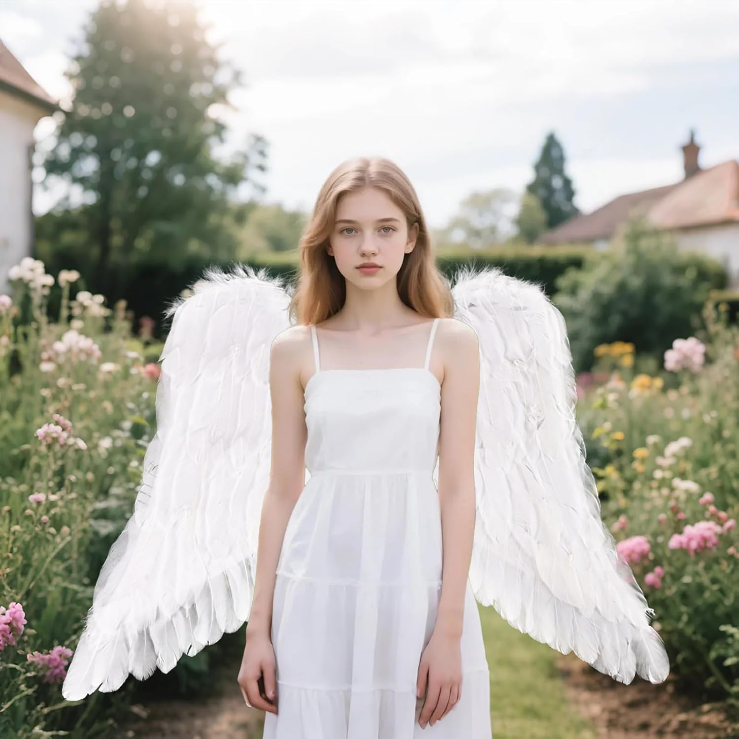 THARAHT Feather Angel Wings with Adjustable Elastic Strap Suitable for Photography Role Playin