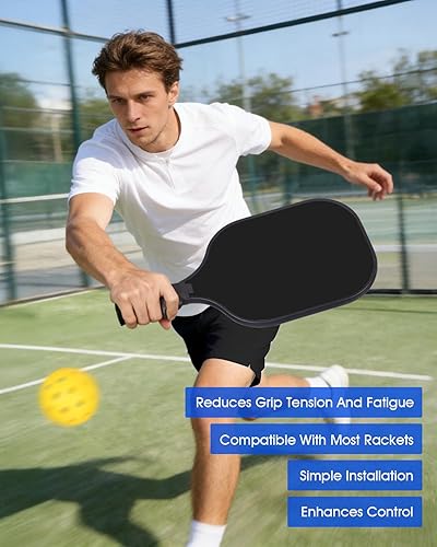 Miniatura 6 de JISHAHS Inserto de agarre para mango de paleta de pickleball, reposapiés ergonómico para un mejor control y agarre consistente, se adapta a la