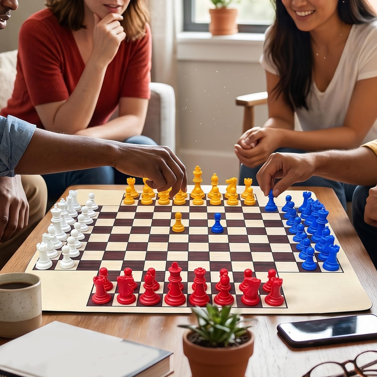 Gioco da Tavolo per 4 Giocatori, Set di Scacchi da Torneo (Scacchi)