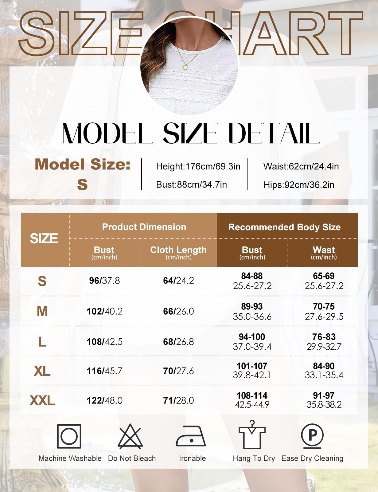 CMTOP Chemisier Femme Ete Blouse Manches Courtes Col Rond Tunique Chic et Elegant Haut Bohème Dentelle Fluide Tops Lâche Décontracté Blouse