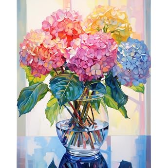 HKLIOPU Cross Stitch Set Pre-Printed 11 CT Cross Stitch Embroidery Packs Flowers in a Bottle DIY Embroidery Pictures Pre-Printed Cross Stitch for Wall Art Home Decoration 30 x 40 cm