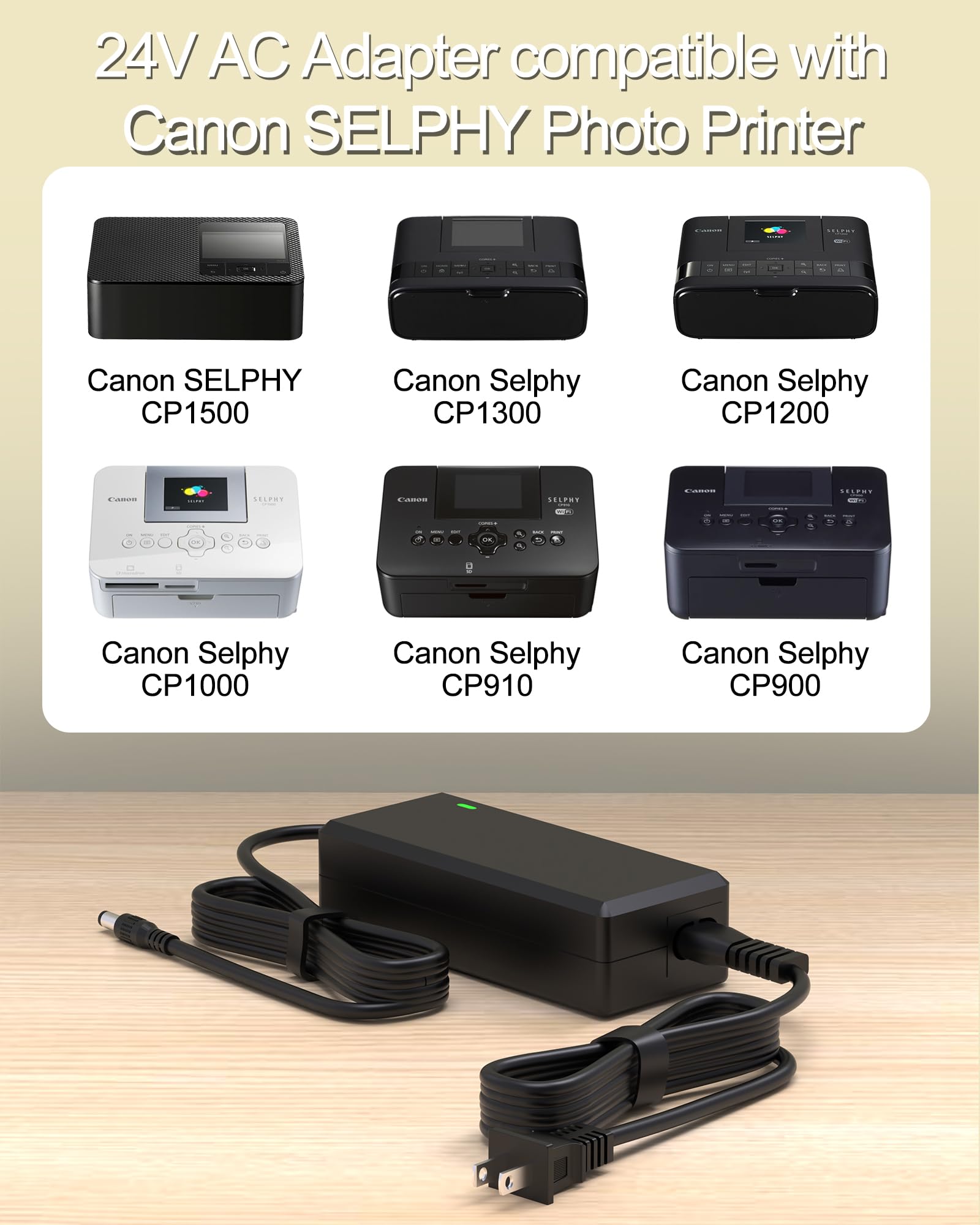 24v Power Adapter Compatible With Canon Selphy Cp1500 Cp1300