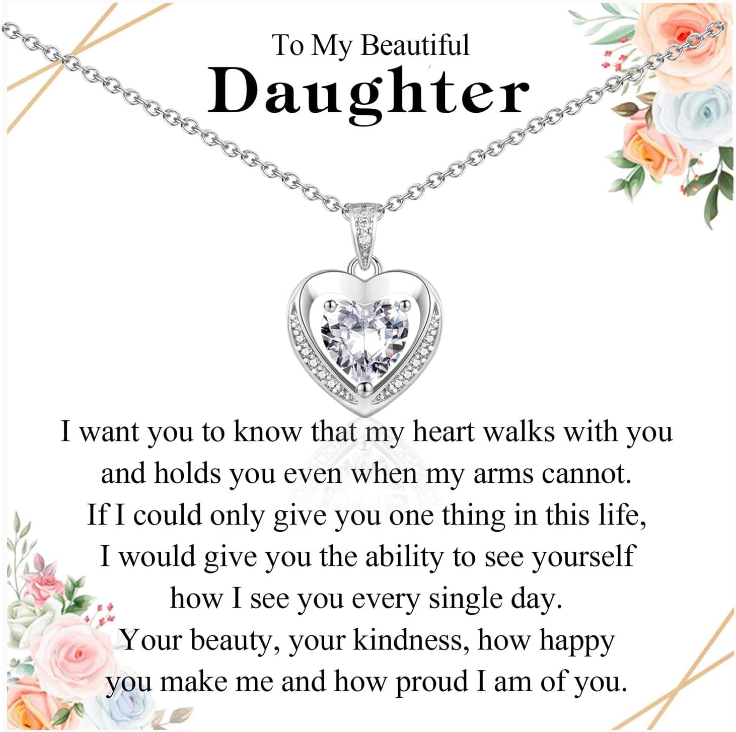 Necklace Gifts for Mom, Grandma, Daughter & Granddaughter - Trendy Hearts Jewelry Gifts for Christmas, Stocking Stuffers, Birthdays, Mothers Day & Valentines Day