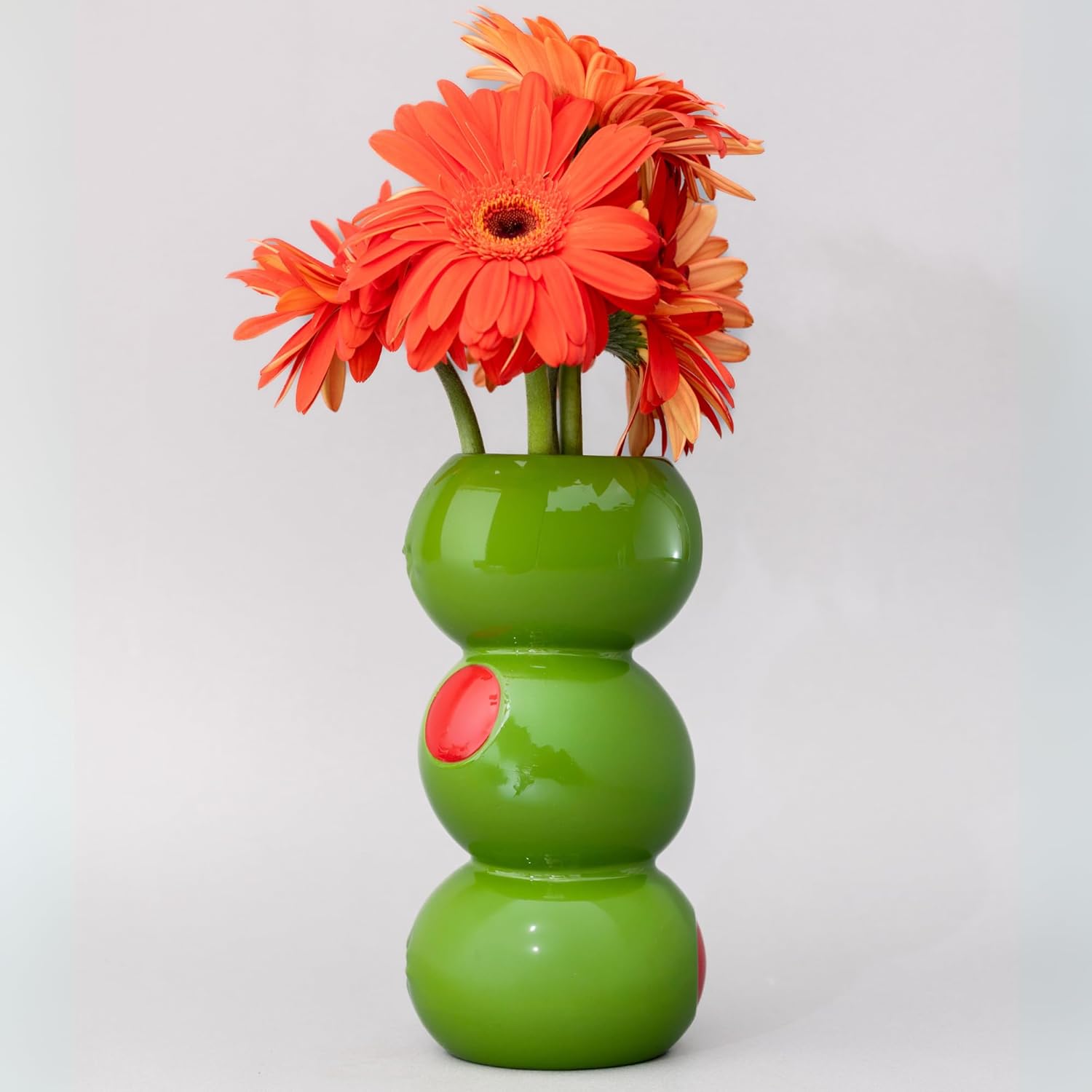 ban.do Decorative Ceramic Vase for Centerpiece, Tall Novelty Olive Vase for Home/Kitchen/Bar Cart (Olives)