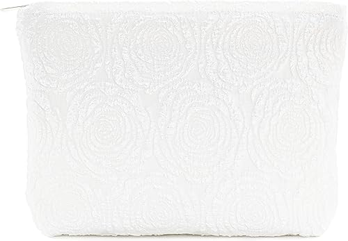 PAZIMIIK Bolsas de maquillaje para monedero, bolsa de cosméticos con cremallera, Rosa Blanco