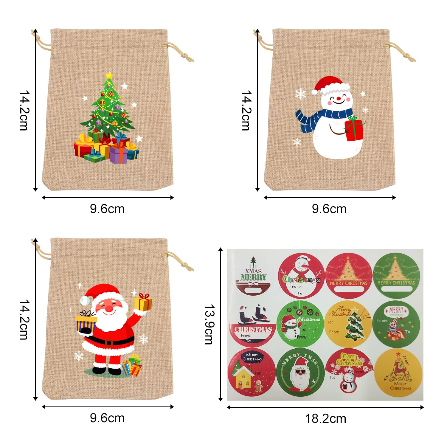 Petits Sacs Cadeaux De Noël: Sacs De Calendrier De Coton Décoratif En Coton Décoratif Avec Autocollants De Nombres Colorés Emballage Cadeau Festif Du 5,26 € | DHgate