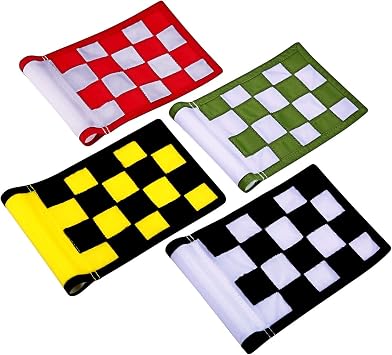 Golf Flag,Konday Checkered Training Putting Green Flags, Golf Target Flags for Indoor Outdoor Backyard Garden,8.7inch*6inch 4-pack