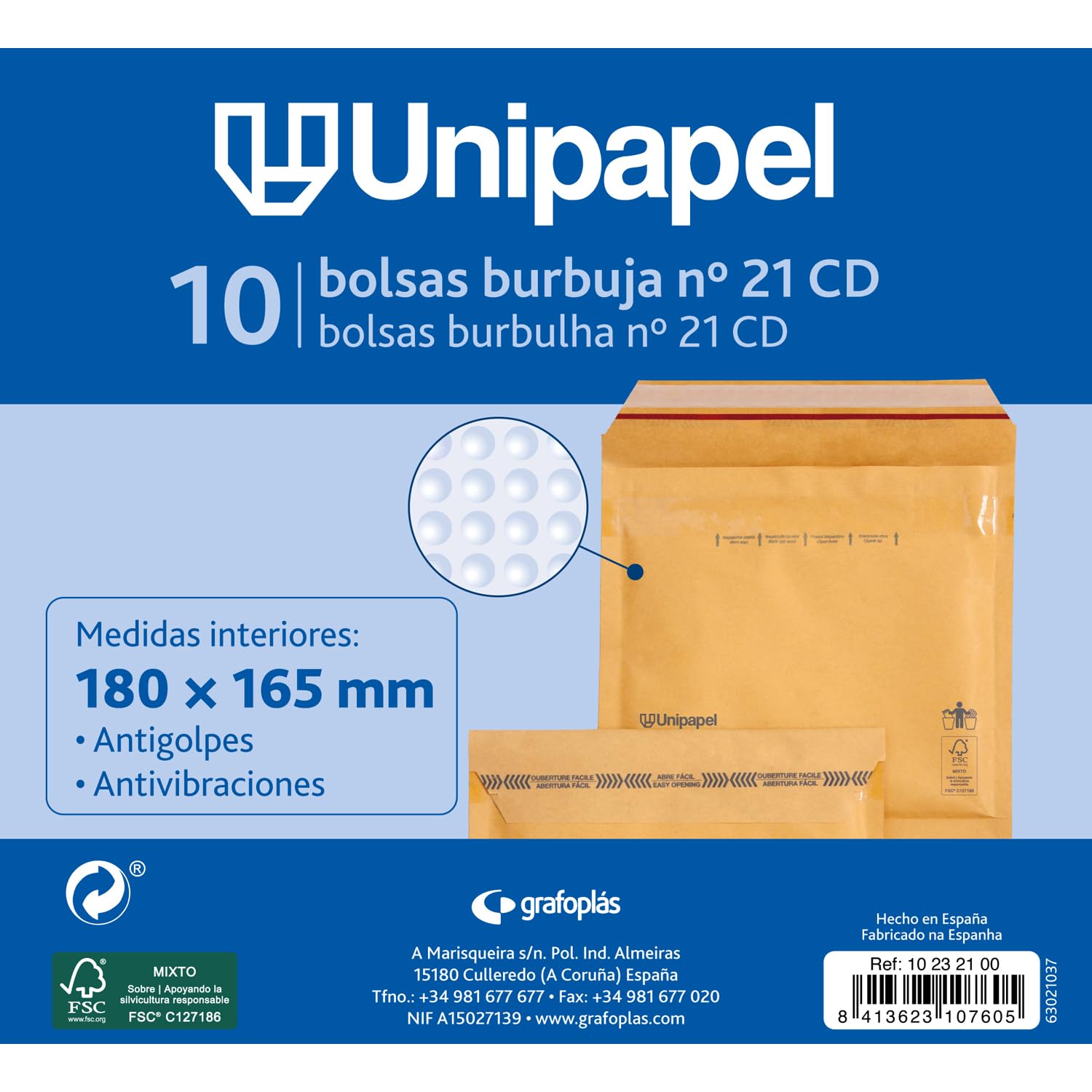 Lot de 10 Enveloppes Rembourrées Kraft Unipapel pour CD - Protection Sécurisée