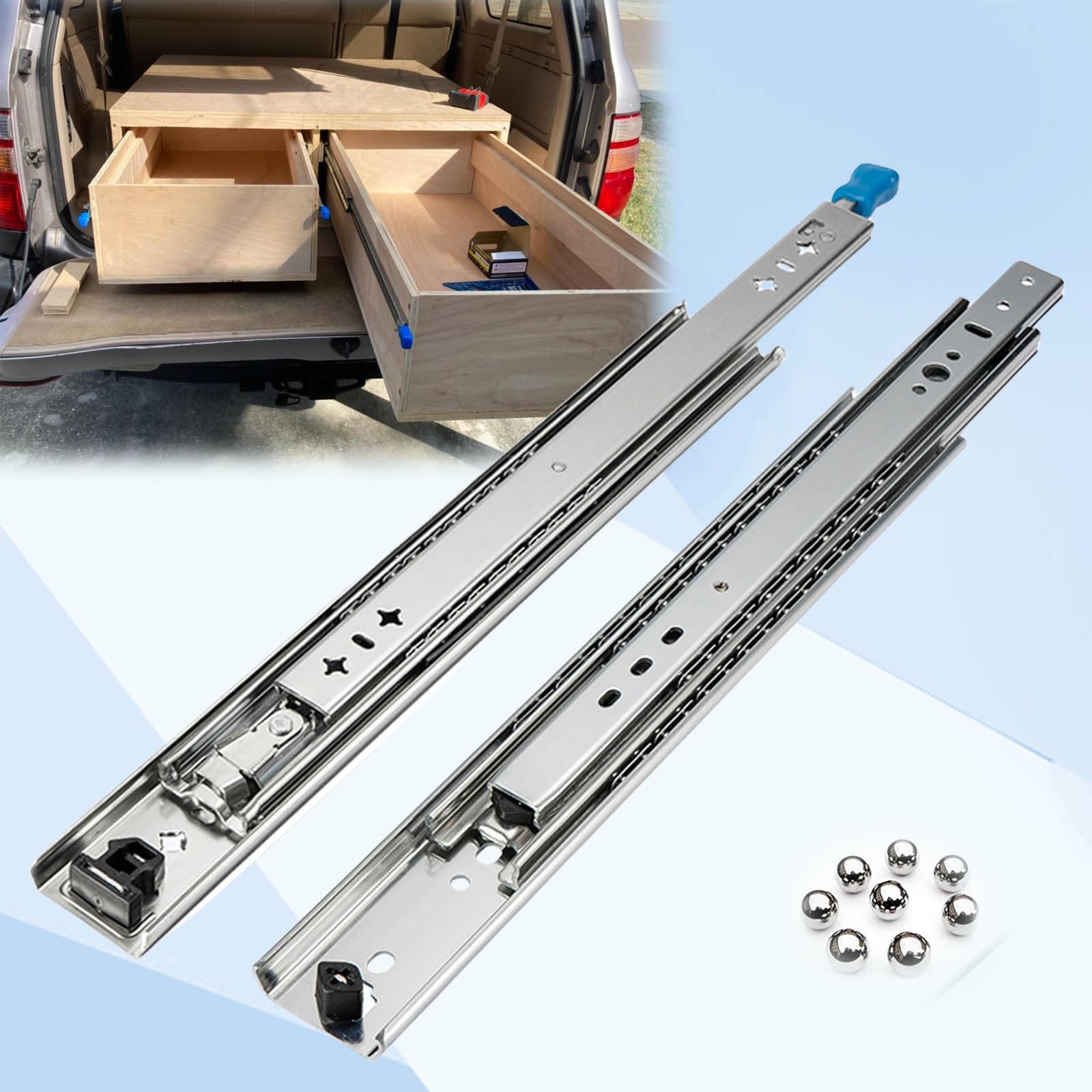 Amazon.co.jp: 工業用 引き出しスライド ロック付 超重量用スライド