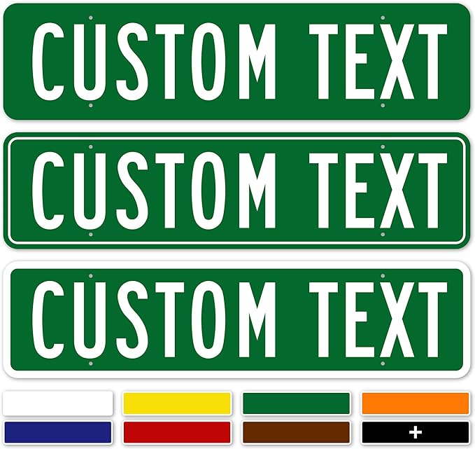 Amazon.com: Custom Street Sign, Road Sign, Address Sign, 8 Colors ...