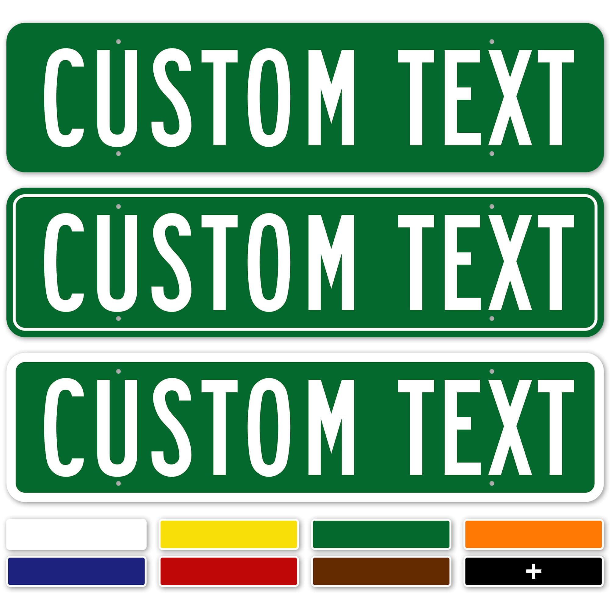 Custom Street Sign, Road Sign, Address Sign, 8 Colors, Reflective Option, Mounting Options, 12x48 Inch, Thick Rust-Free AlumaBond, USA Made by My Sign