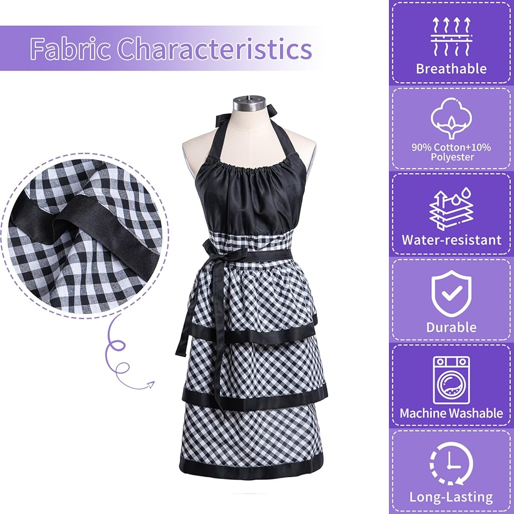 Amazon.com: Alex Virtue Lovely Flower Pattern Retro Aprons With Amazon.com: Alex Virtue Lovely Flower Pattern Retro Aprons With