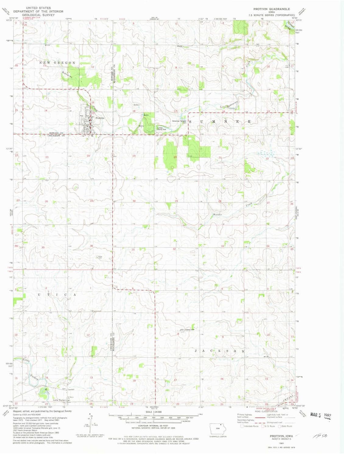 YellowMaps Protivin IA topo map, 124000 Scale, 7.5 X 7.5