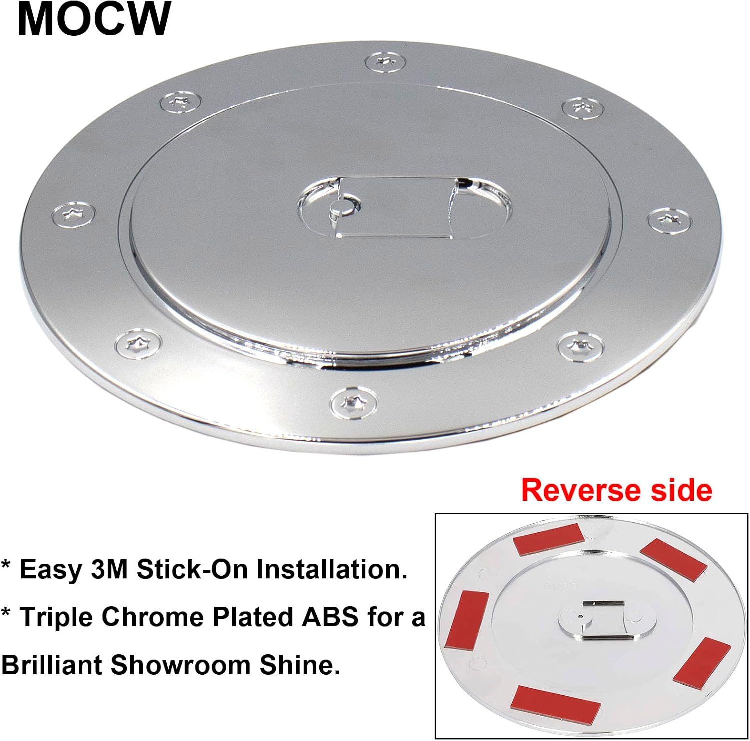 MOCW Chrome Fuel Filler Gas Door Cover Compatible with 1999-2006 Chevy Silverado Suburban Tahoe GMC Sierra Yukon XL Cadillac