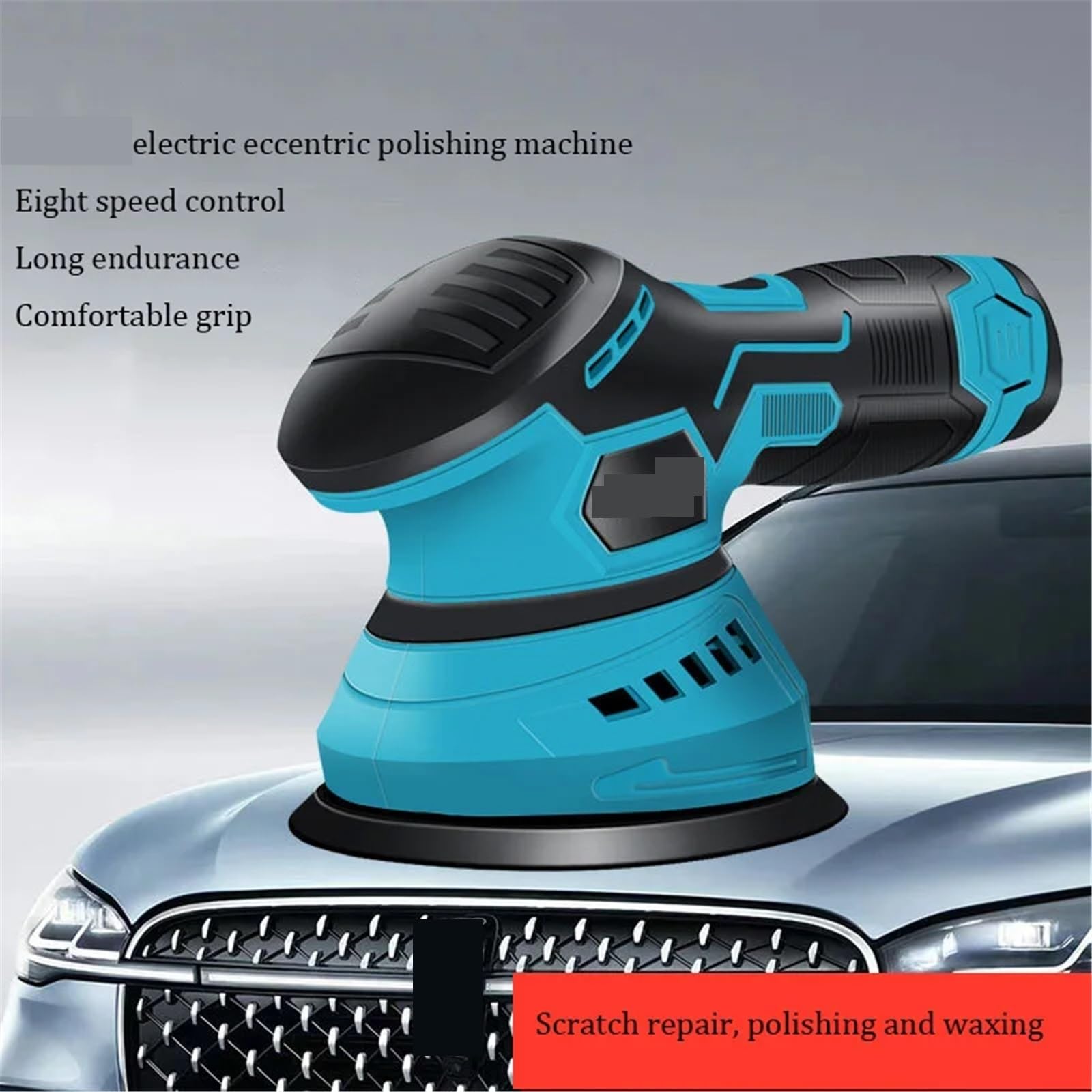 Pulidora de coches inalámbrica, Pulidora Eléctrica Inalámbrica For Coche De 380 W, Lijadora Velocidad Ajustable, Herramienta Encerado,para el detallado y pulido de coches