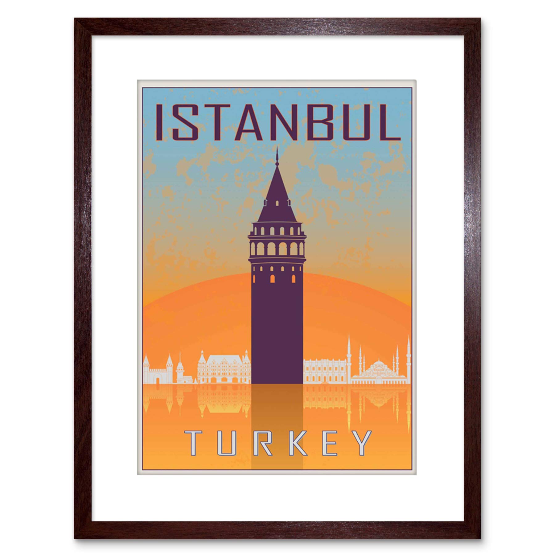Wee Blue Coo TRAVEL ISTANBUL TURKEY GALATA TOWER BYZANTINE FRAMED PRINT F97X7069